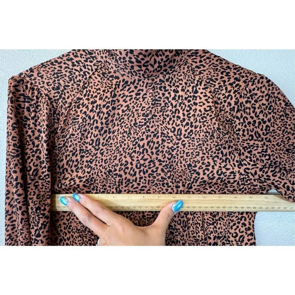 Free People Women's Loveless Animal Print Mock Neck Midi Dress Women's 2